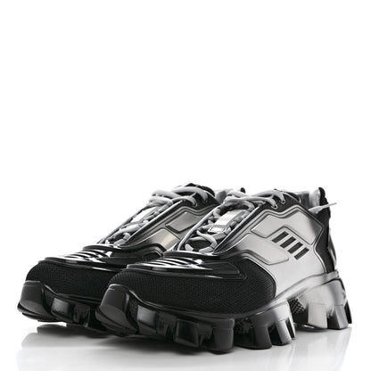 Prada Rubber Knit Fabric Mens Cloudbust Thunder Sneakers 9 Argento Black 3 of 10