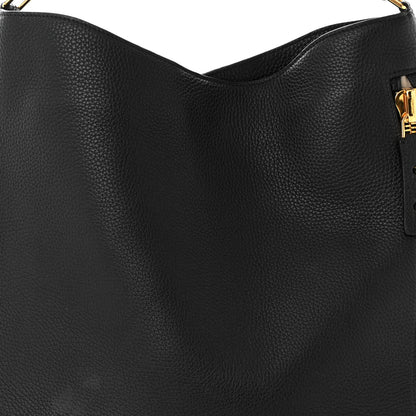Tom Ford Pebbled Calfskin Small Alix Padlock Zip Hobo Bag Black 8 of 16