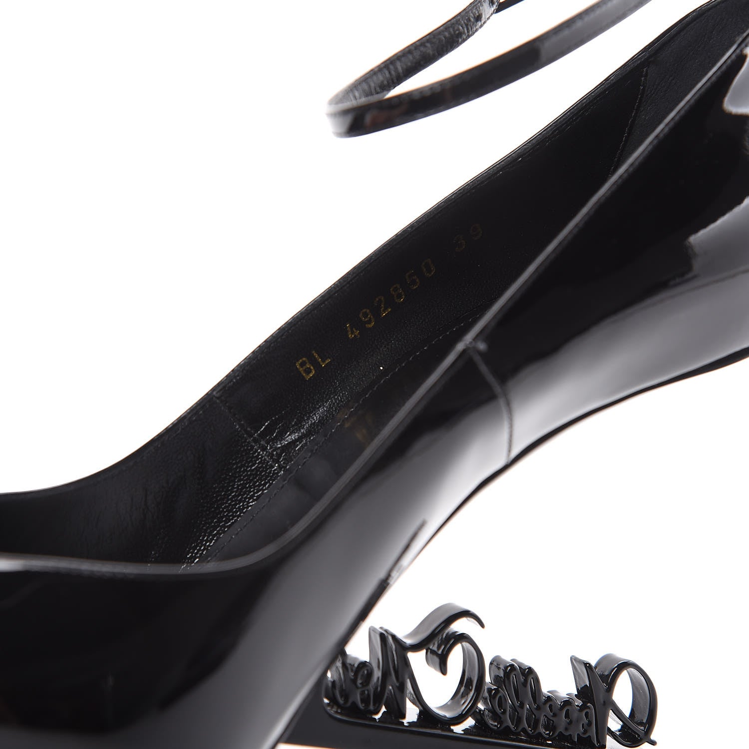 Saint Laurent Patent Opyum Appelle Moi Ankle Strap Pump 39 Black 8 of 10