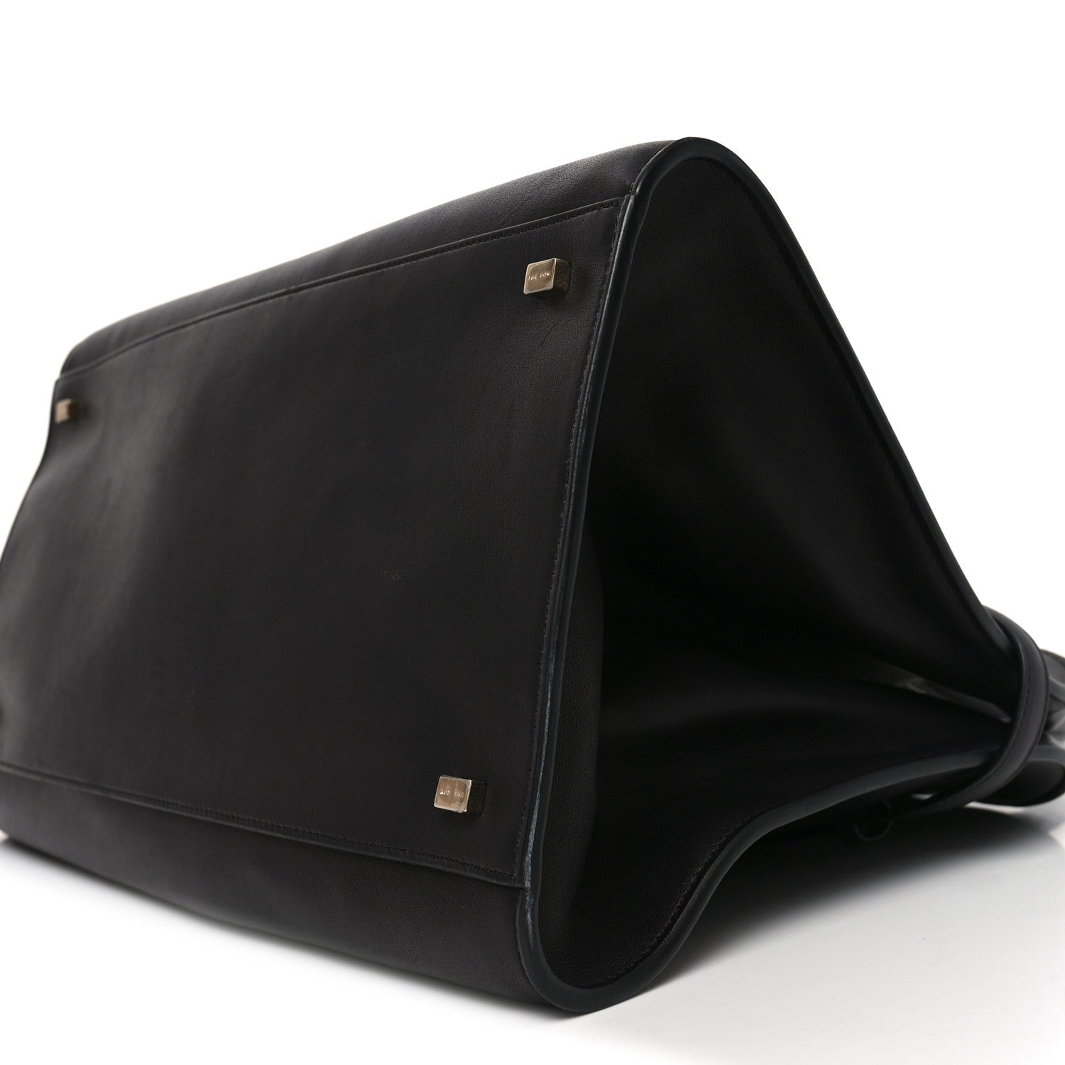 The Row Polished Saddle Calfskin Soft Margaux Belt 15 Black 9 of 9