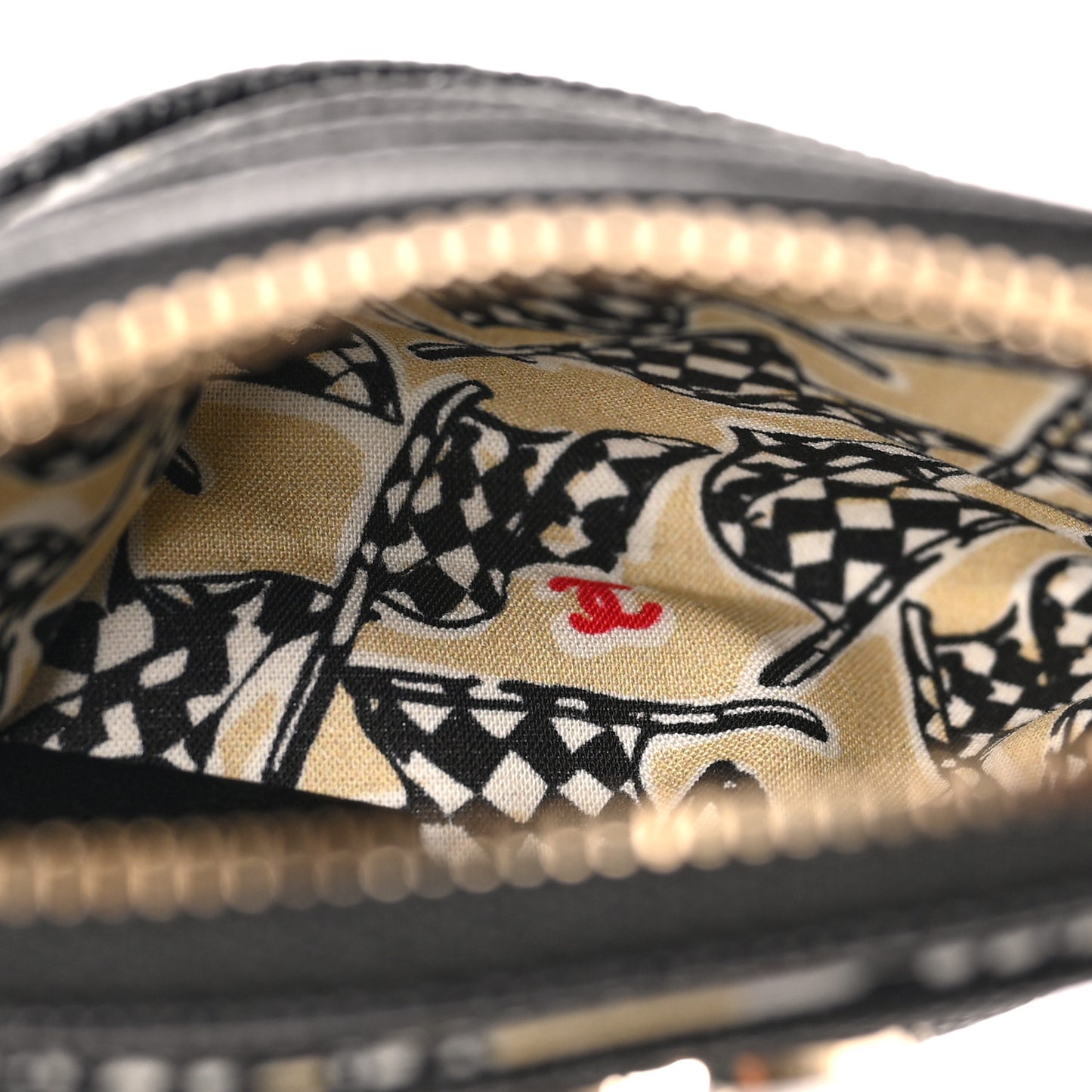 Caviar Metal Quilted Striated Zip Card Holder Wallet Black