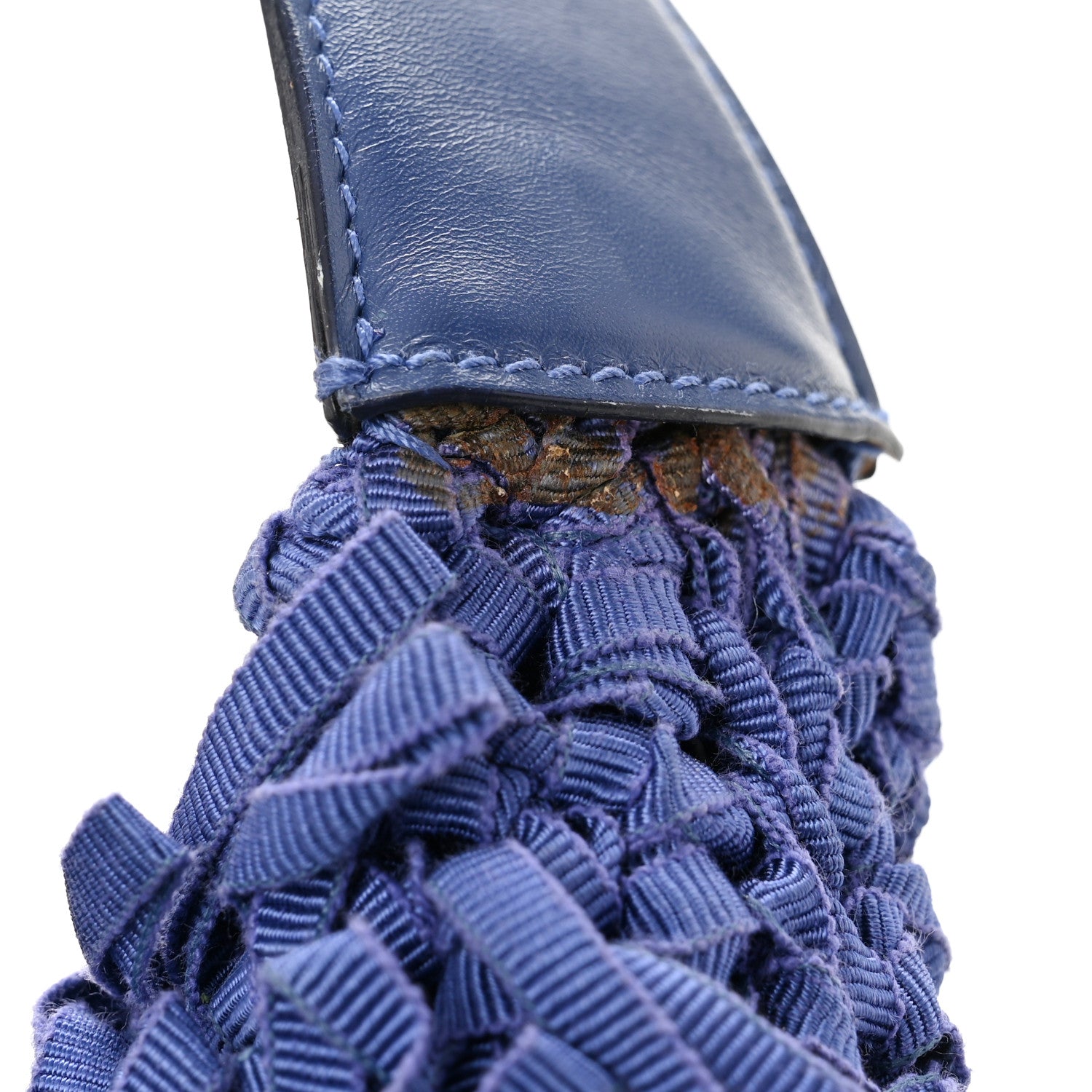 Salvatore Ferragamo Canvas Fringe Hug Shoulder Bag Blue 11 of 14