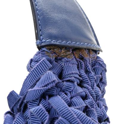 Salvatore Ferragamo Canvas Fringe Hug Shoulder Bag Blue 11 of 14