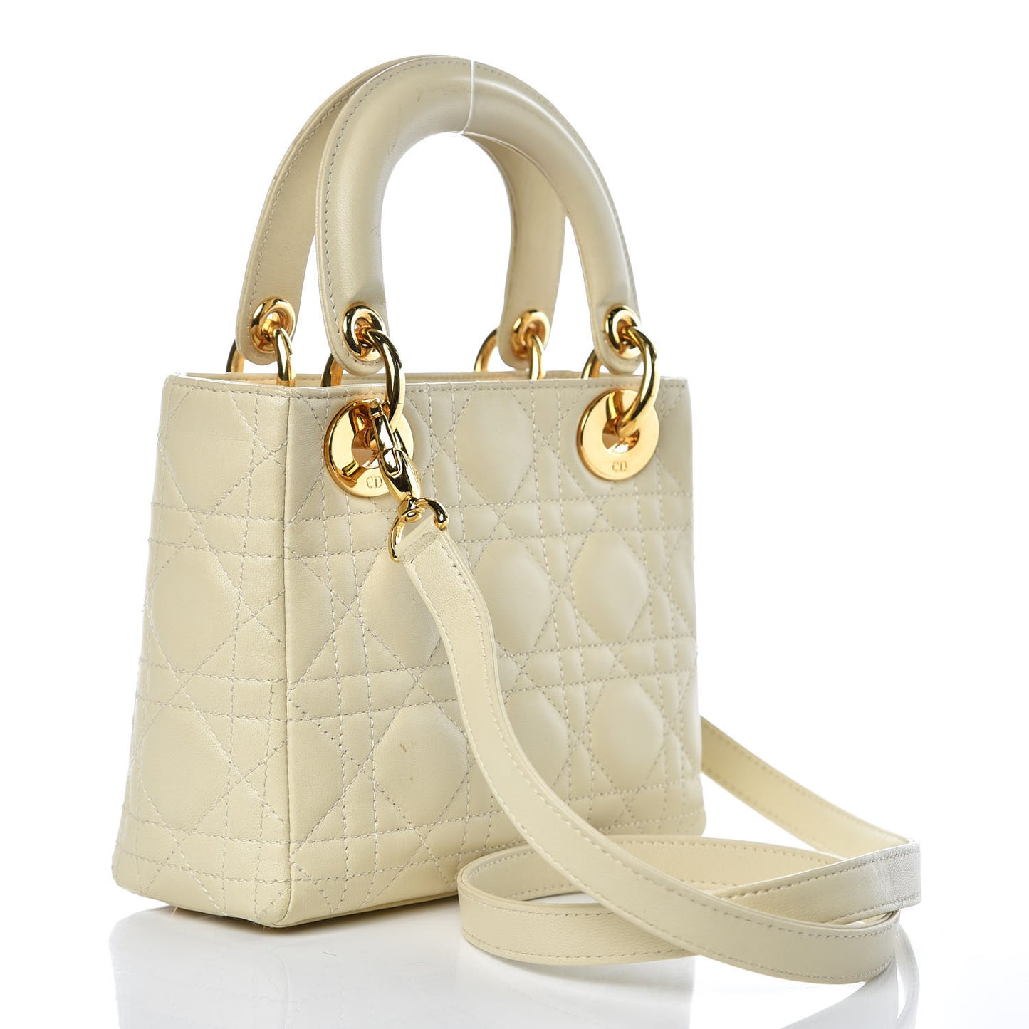 Lambskin Cannage Mini Lady Dior Light Beige