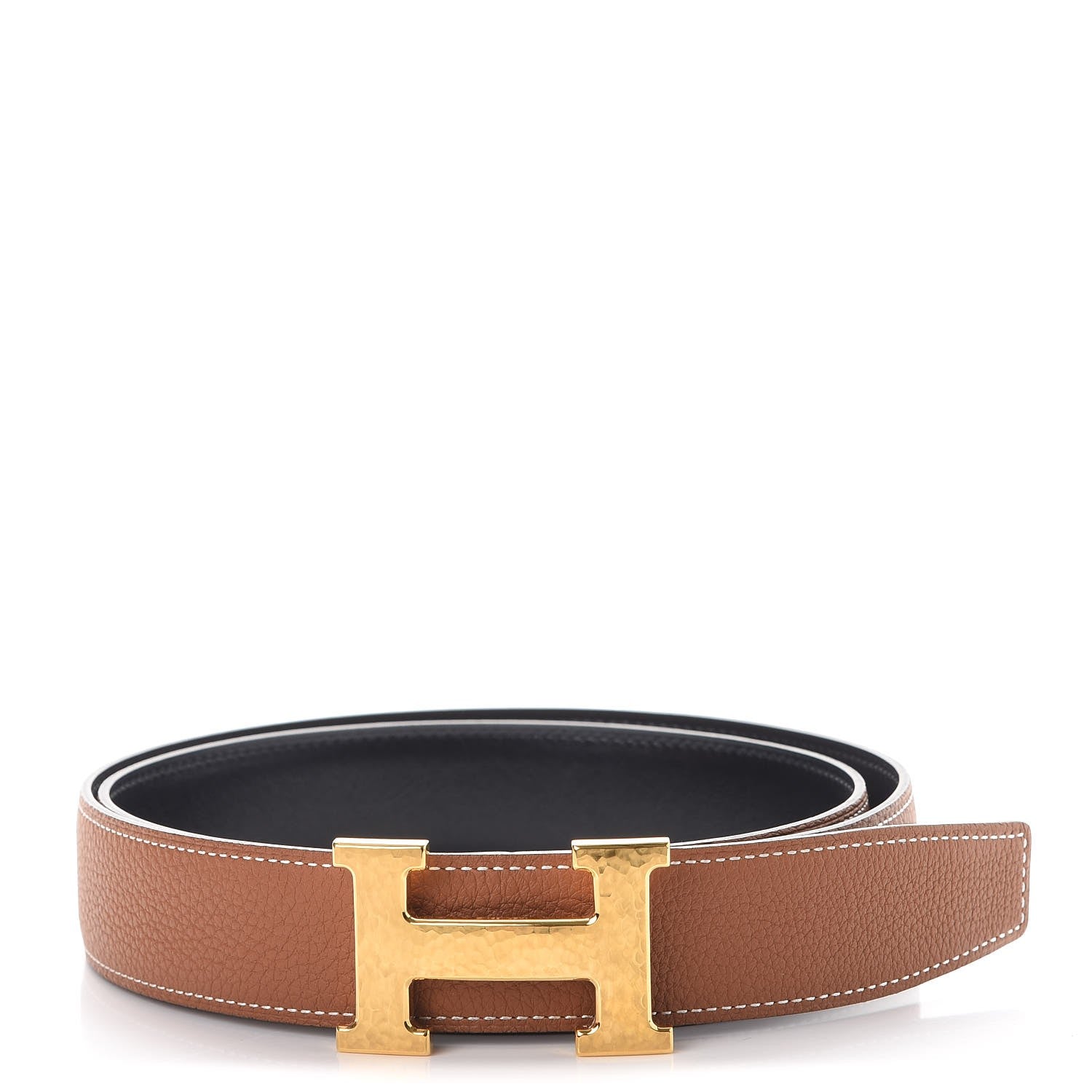 Hermes Box Togo 32mm H Belt 90 Black Gold 1 of 9
