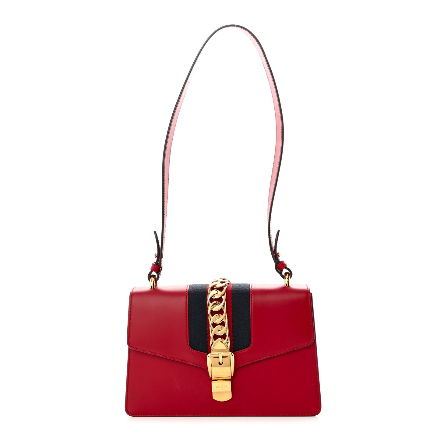 Calfskin Small Sylvie Shoulder Bag Hibiscus Red