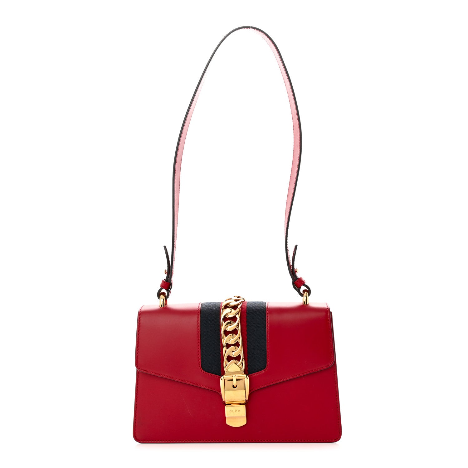 Gucci Calfskin Small Sylvie Shoulder Bag Hibiscus Red 1 of 12