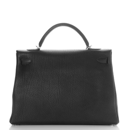 Hermes Fjord Horseshoe Kelly Retourne 40 Black Rouge H 7 of 34