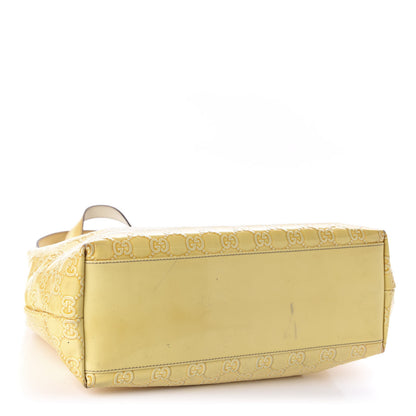 Gucci Patent Monogram Small D Ring Tote Yellow 4 of 13