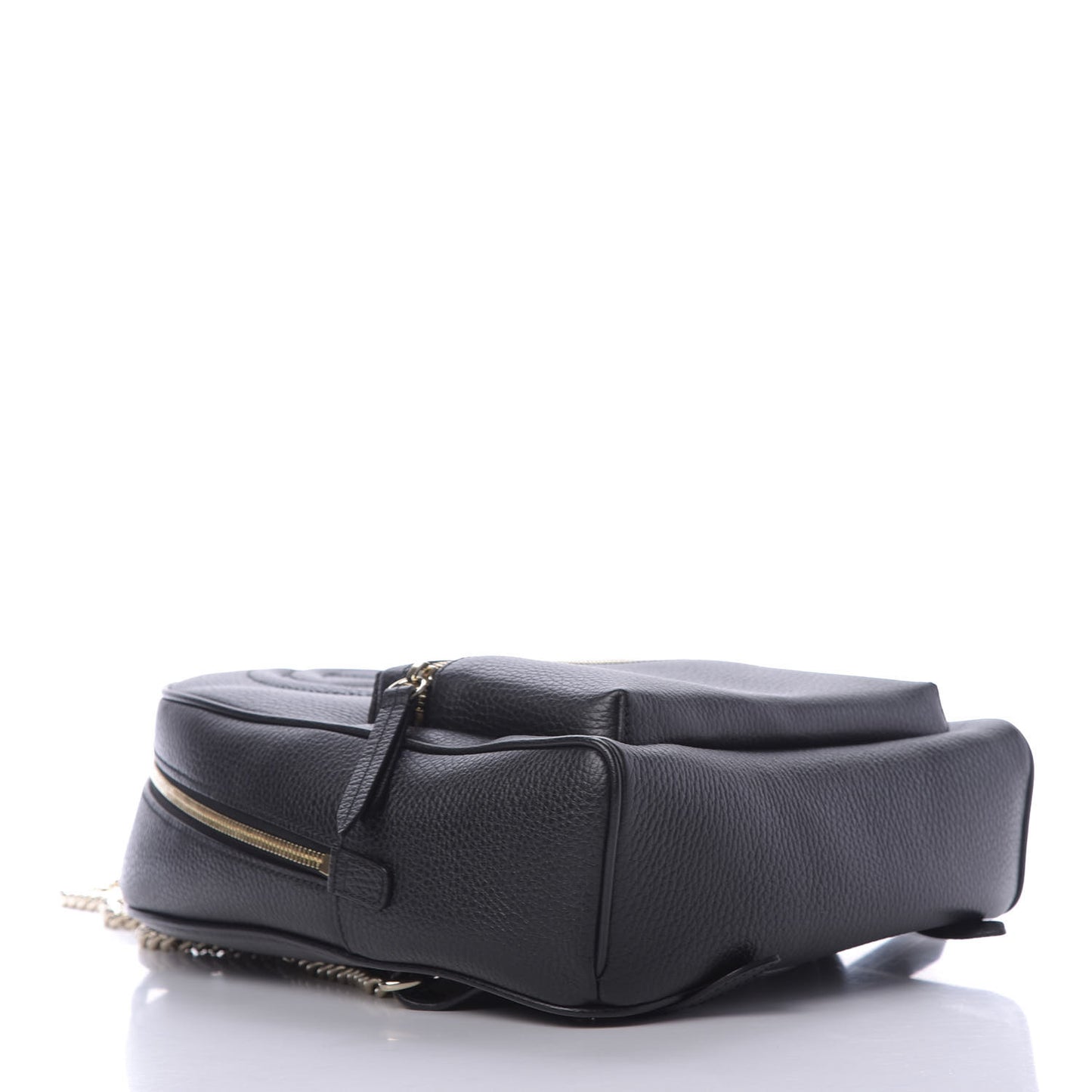 Pebbled Calfskin Soho Chain Backpack Black