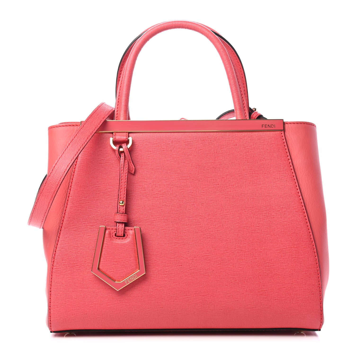 Fendi Vitello Elite Flamingo Petite 2Jours Tote Rosa Exstasy 1 of 5