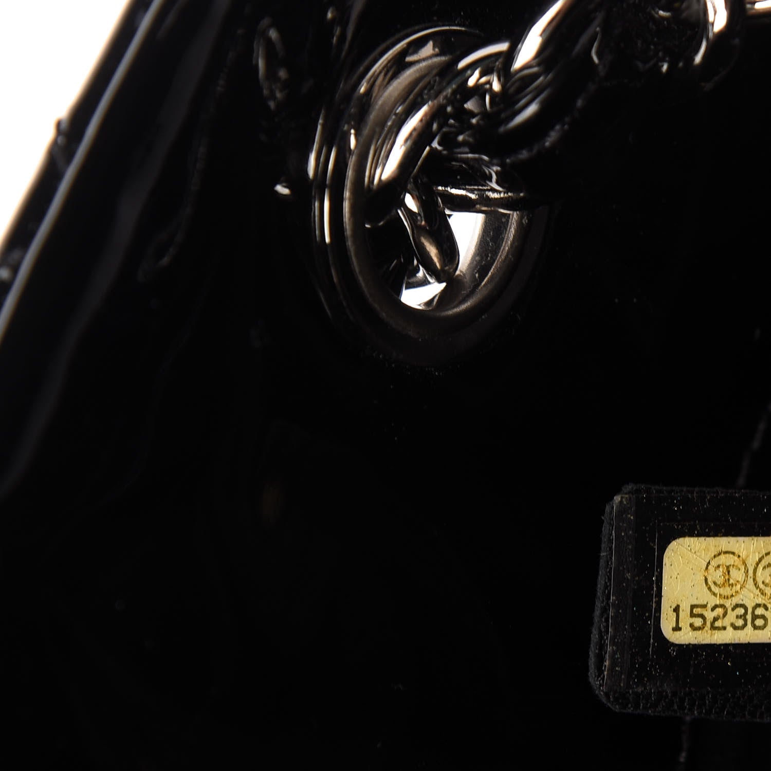 Chanel Patent Quilted Medium Just Mademoiselle Bowling Bag Black 9 of 10