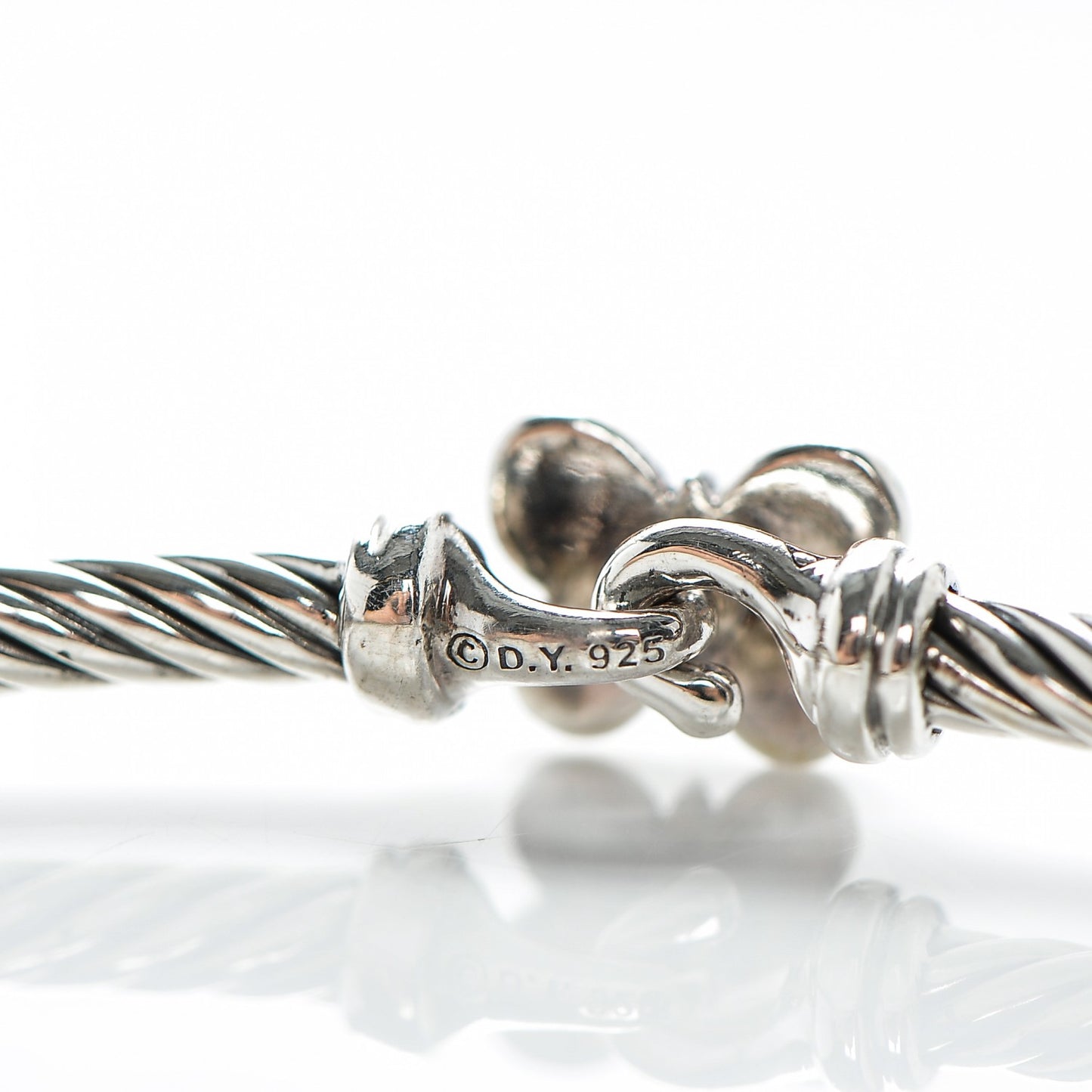 Sterling Silver Diamond 3mm Butterfly Cable Bracelet