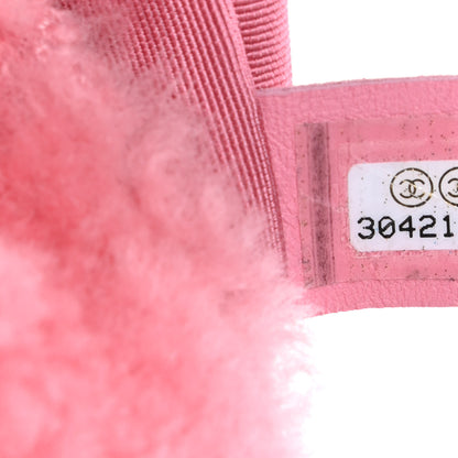 Chanel Shearling Sheepskin Tweed Quilted Single Flap Pink 7 of 11