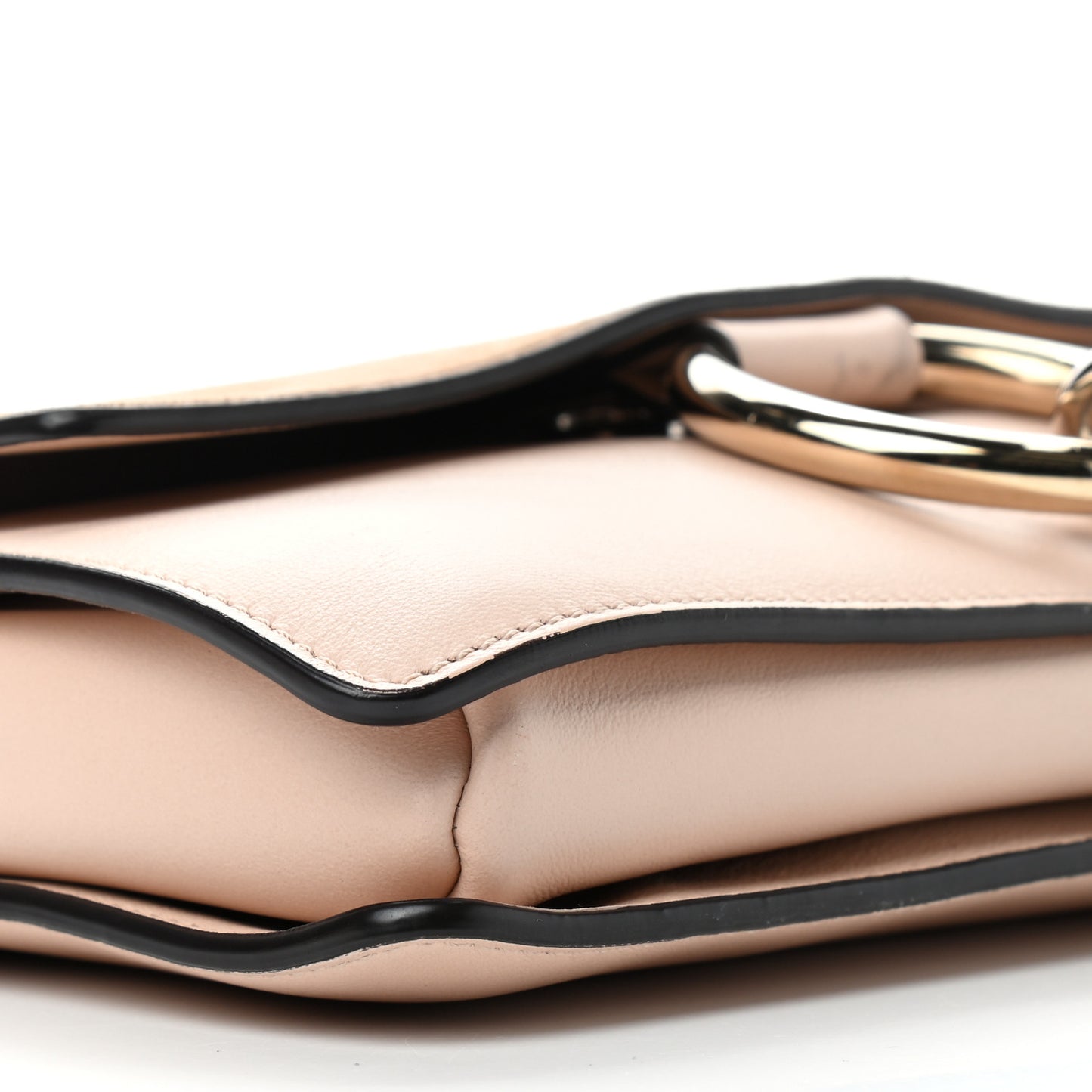 Suede Calfskin Small Faye Shoulder Bag Cement Pink