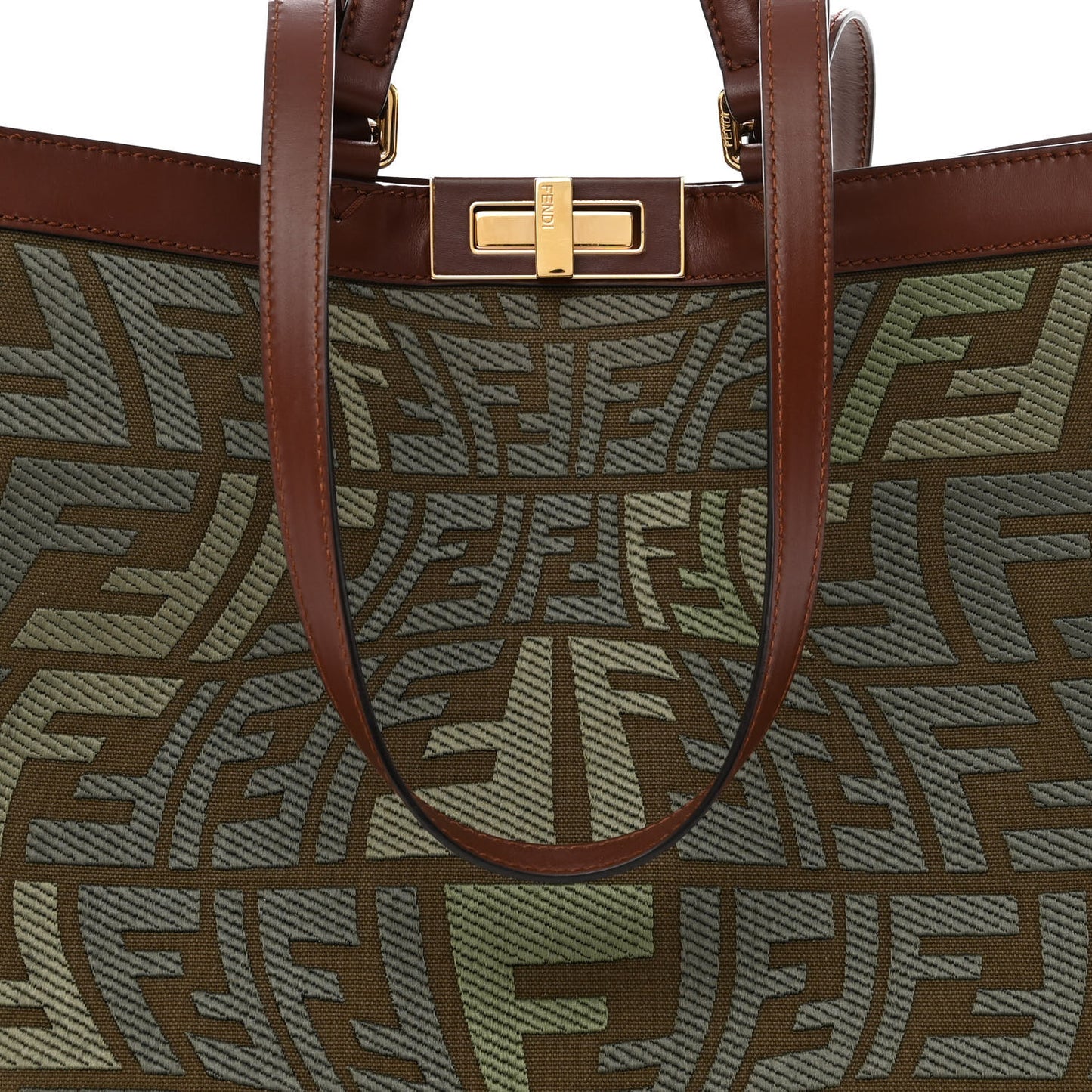 X SARAH COLEMAN Canvas FF Fish Eye Embroidered Medium Peekaboo X-Tote Amazzonia Ghianda