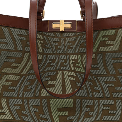 Fendi X SARAH COLEMAN Canvas FF Fish Eye Embroidered Medium Peekaboo X-Tote Amazzonia Ghianda 7 of 12