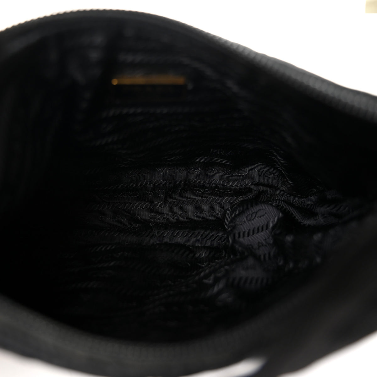 Tessuto Nylon Stitched Shoulder Bag Black