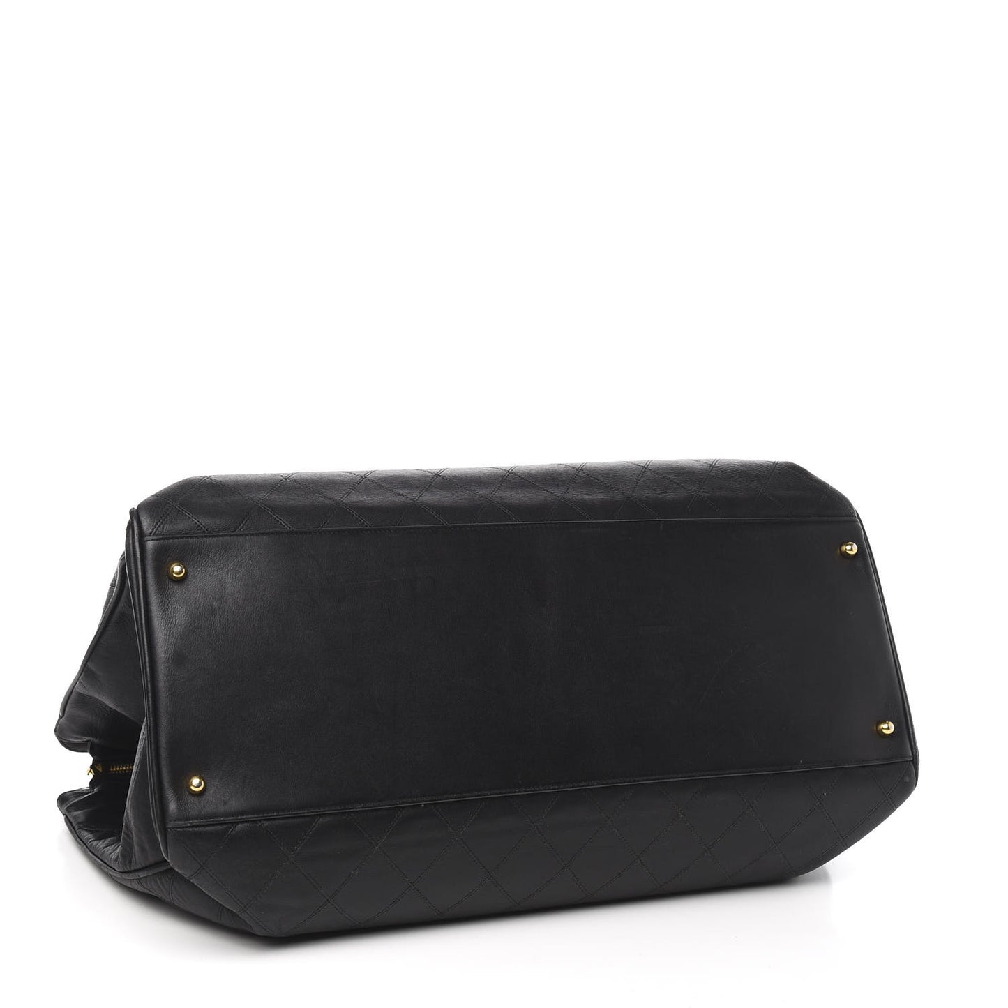 Calfskin Stitched Shopper Tote Black