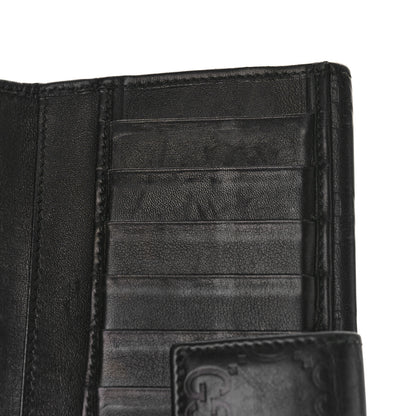 Gucci Guccissima Margaux Calfskin Metal Bar Continental Flap Wallet Black 10 of 13