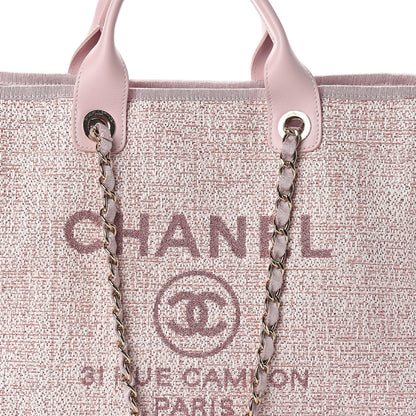 Chanel Straw Lurex Large Deauville Tote Pink 8 of 10
