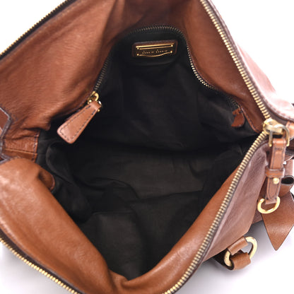 Miu Miu Vitello Lux Bow Bag Brown 4 of 5