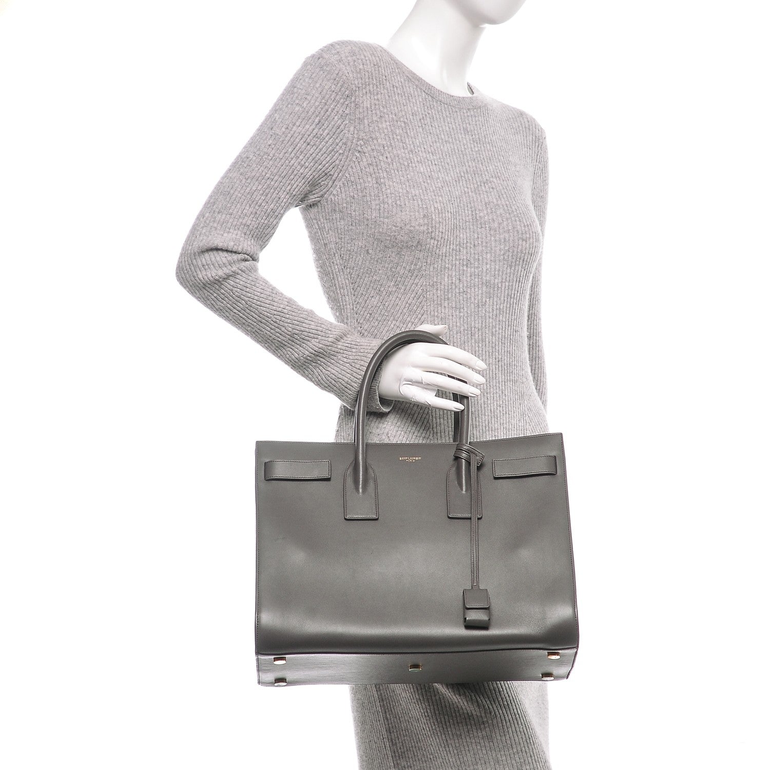 Saint Laurent Calfskin Large Sac De Jour Carryall Earth 2 of 6
