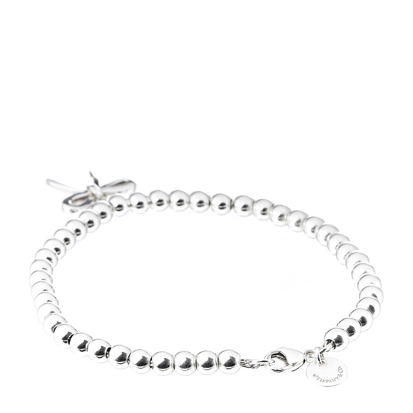 Sterling Silver 4mm Bow Bead Bracelet