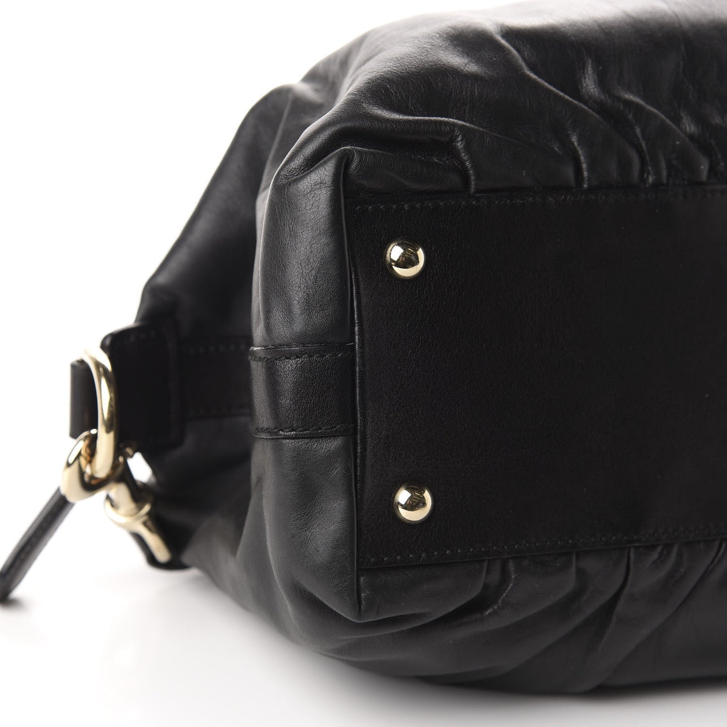 Calfskin Pop Bamboo Top Handle Tote Black