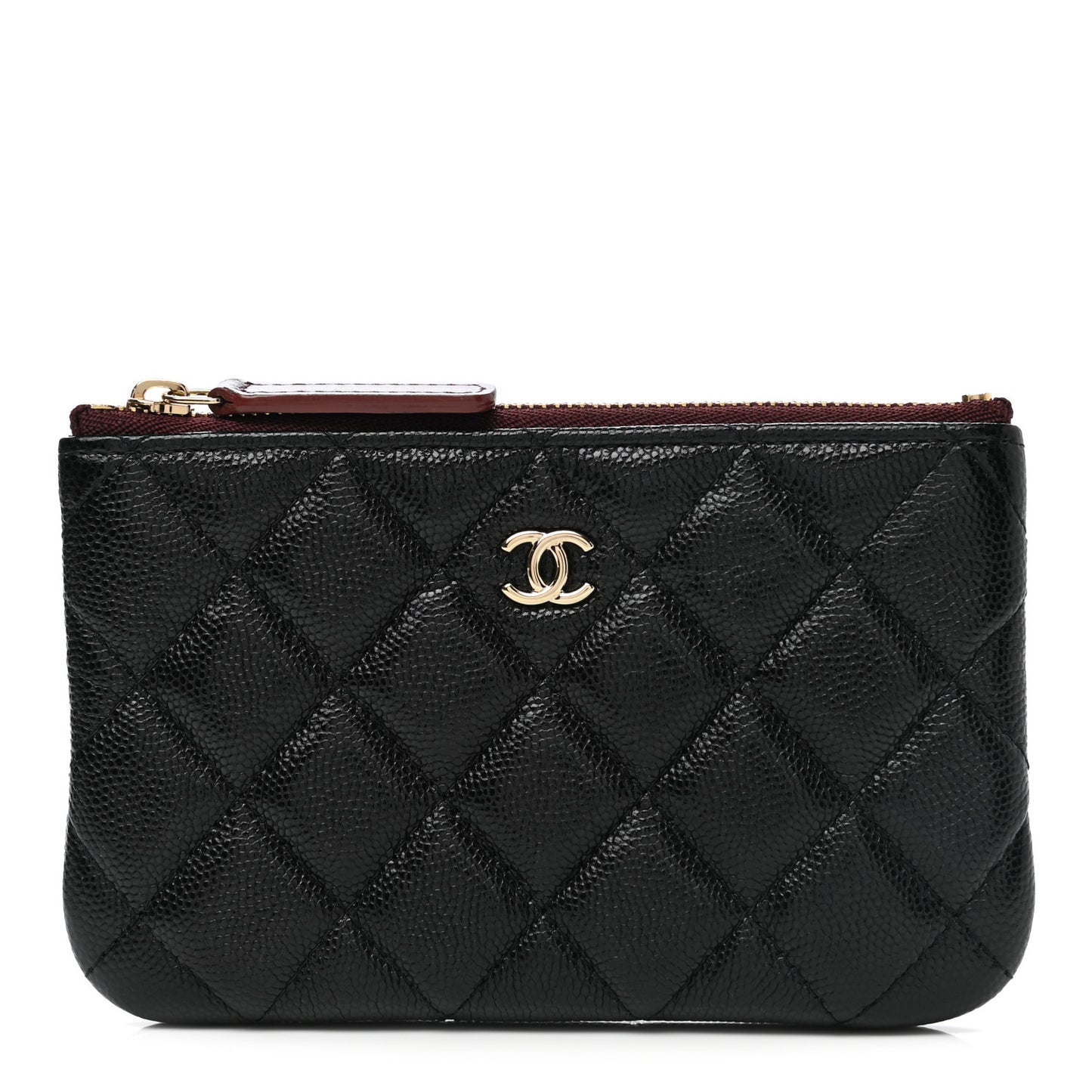 Caviar Quilted Small Cosmetic Case Black
