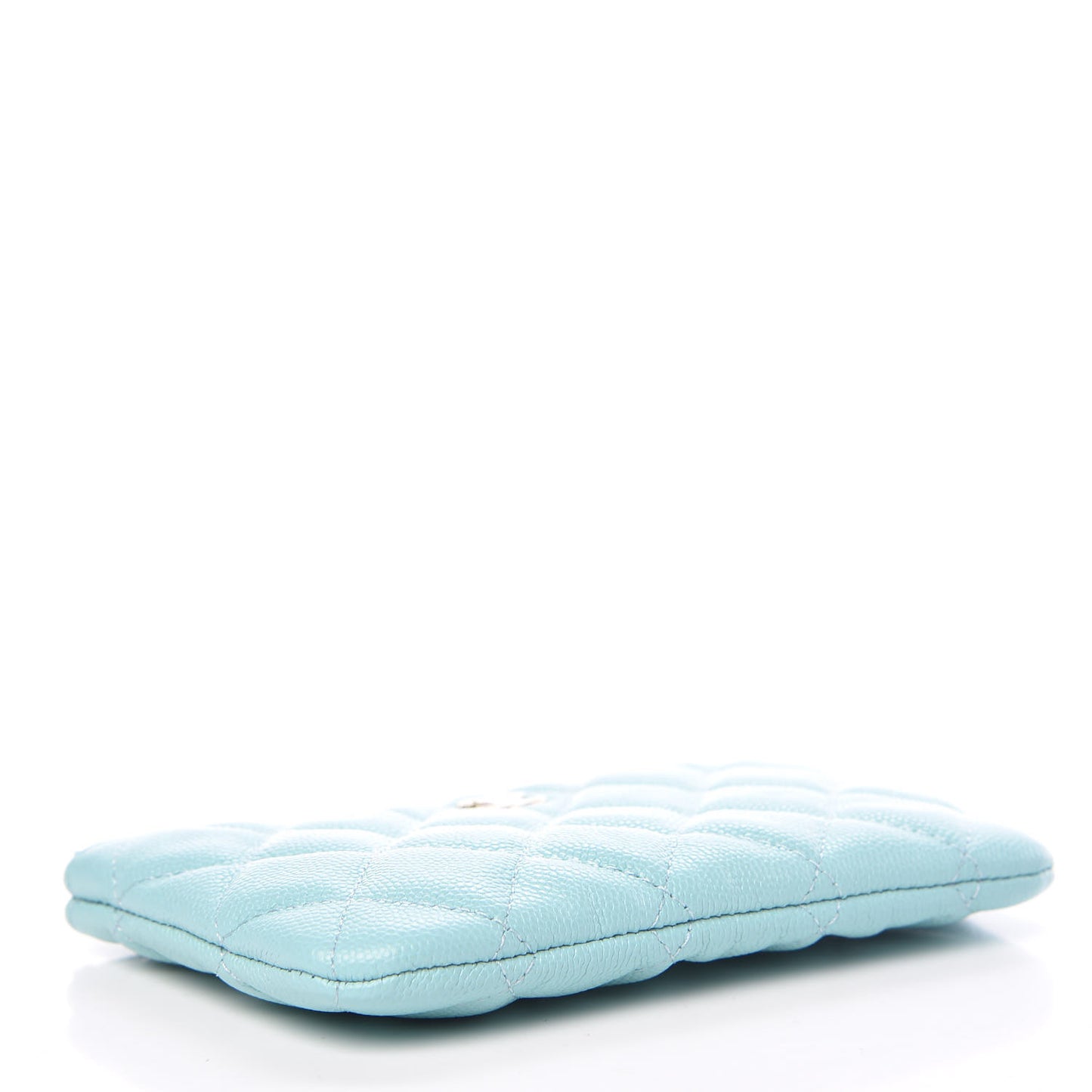 Caviar Quilted Small Cosmetic Case Light Blue