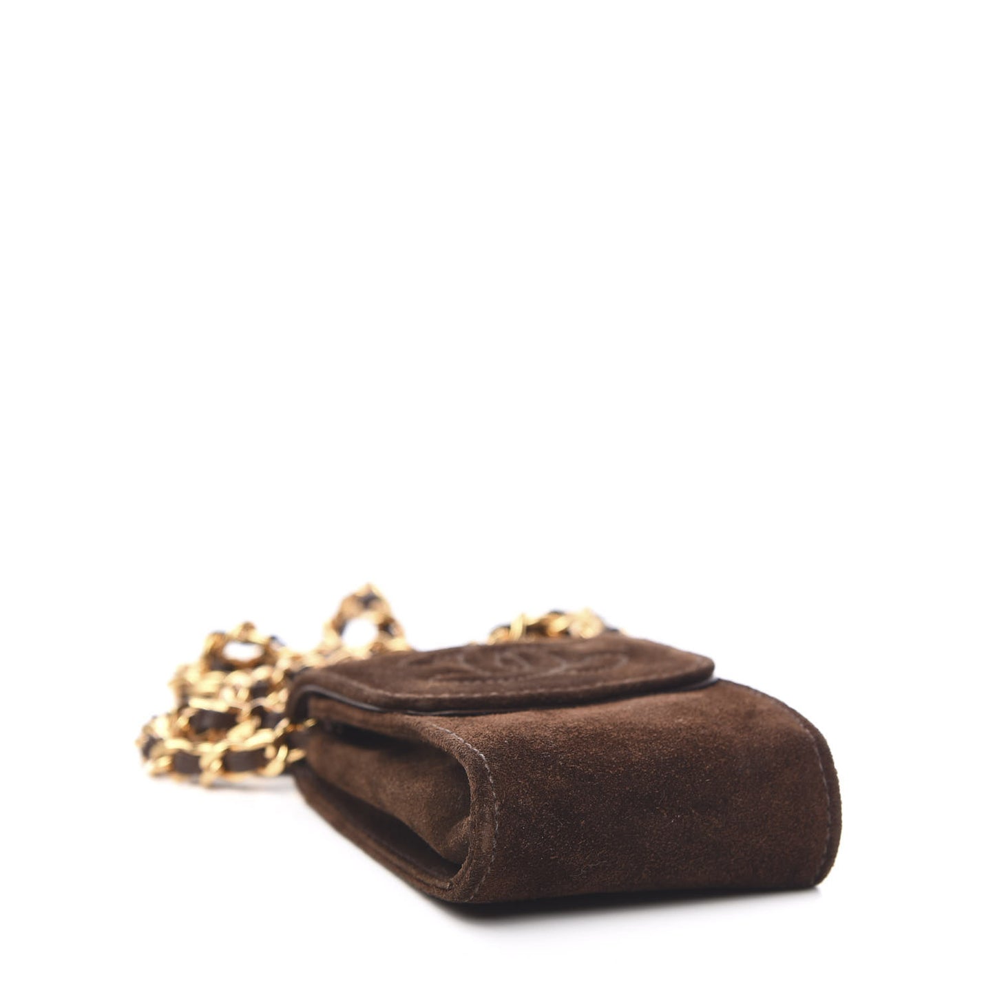 Suede Crossbody CC Key Chain Brown