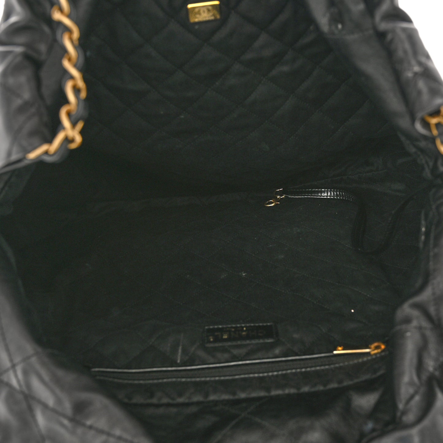 leather tote black