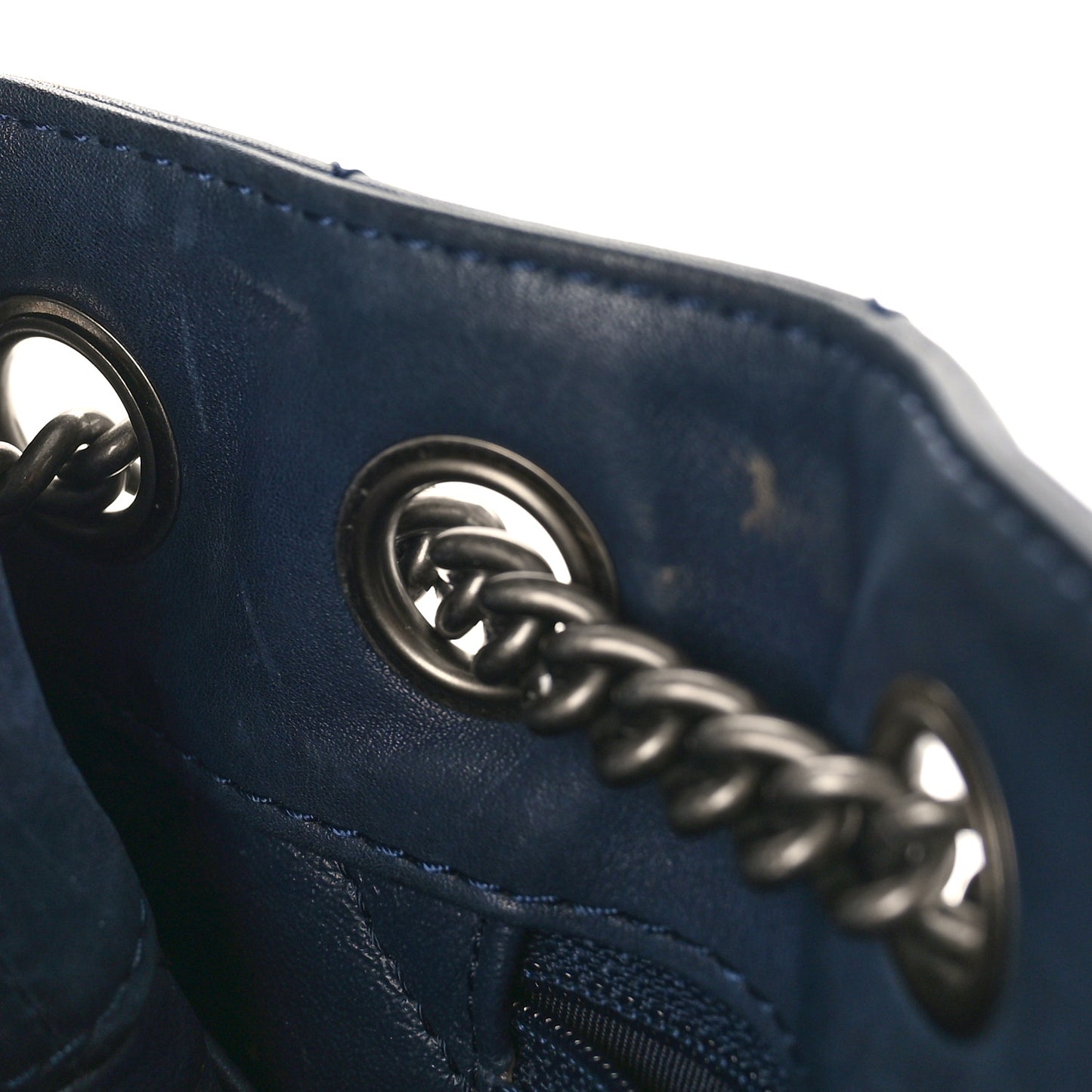 Calfskin Stitched Large Urban Luxury Drawstring Backpack Navy Blue