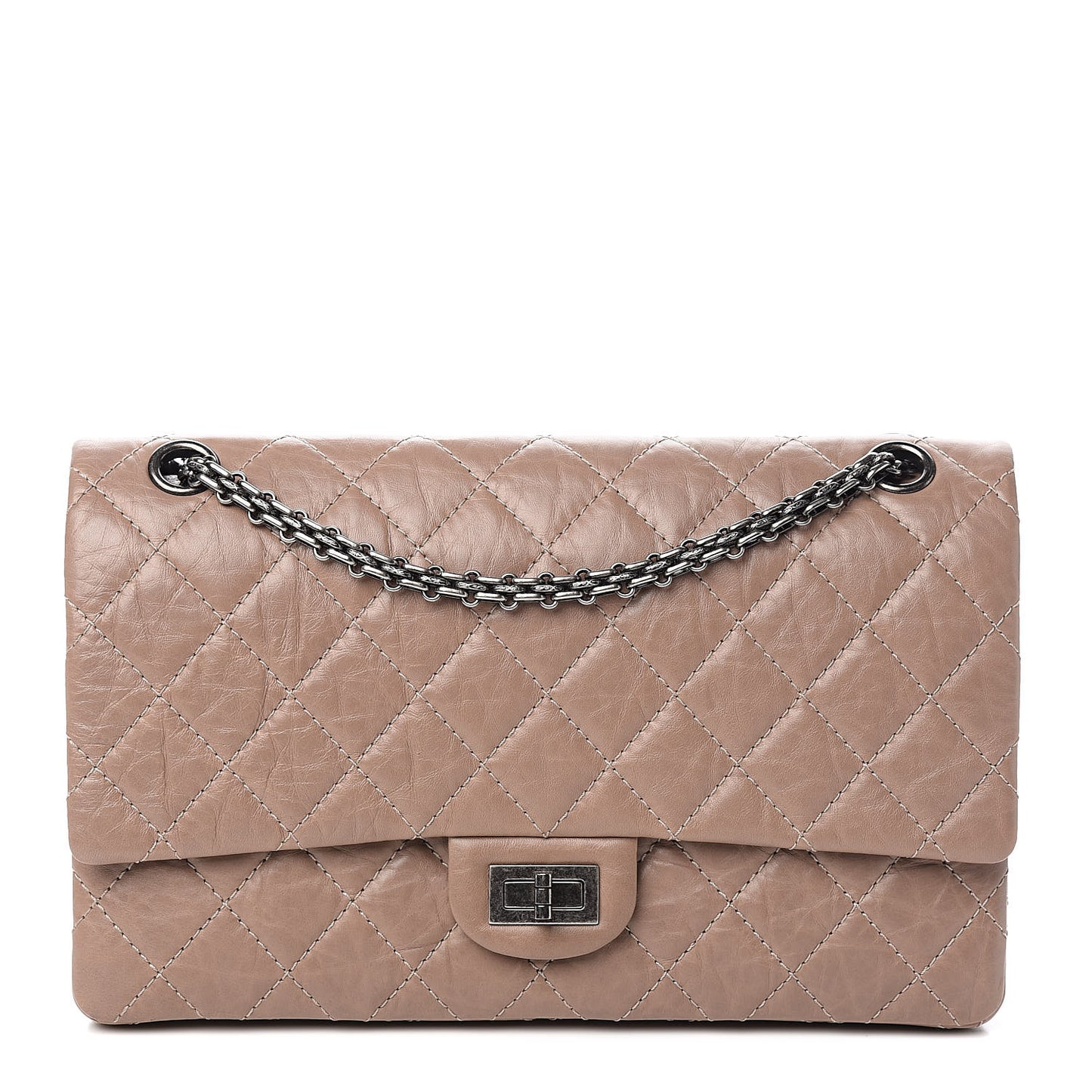 Aged Calfskin Quilted 2.55 Reissue 226 Flap Light Brown
