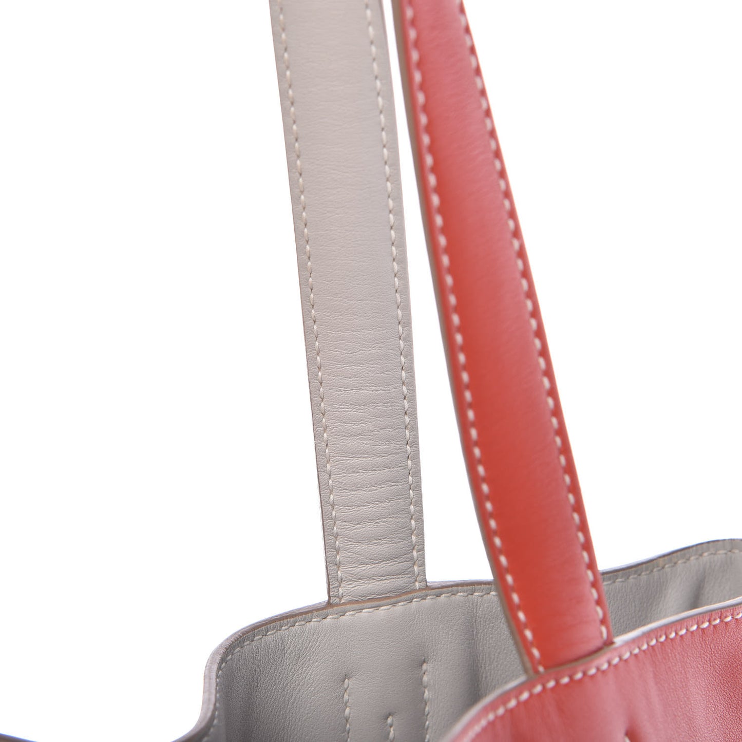 Veau Sikkim Double Sens 30 Reversible Tote Gris Perle Capucine