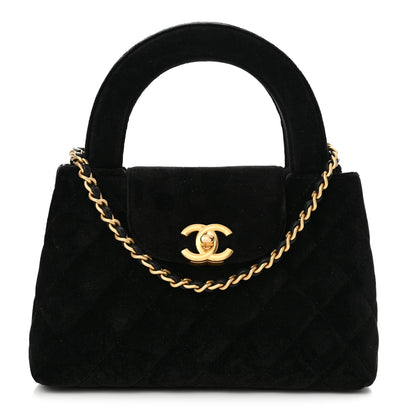 Chanel Velvet Quilted Nano Kelly Shopper Black 1 of 11