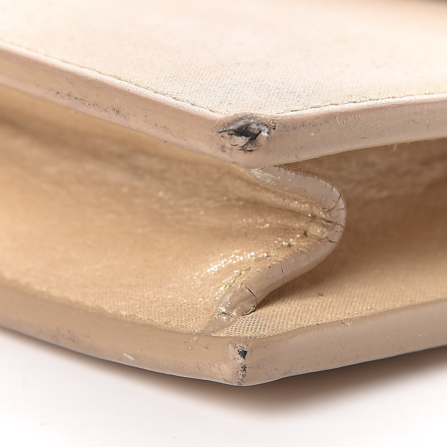 Metallic Fabric Monogram Envelope Chain Wallet Light Gold