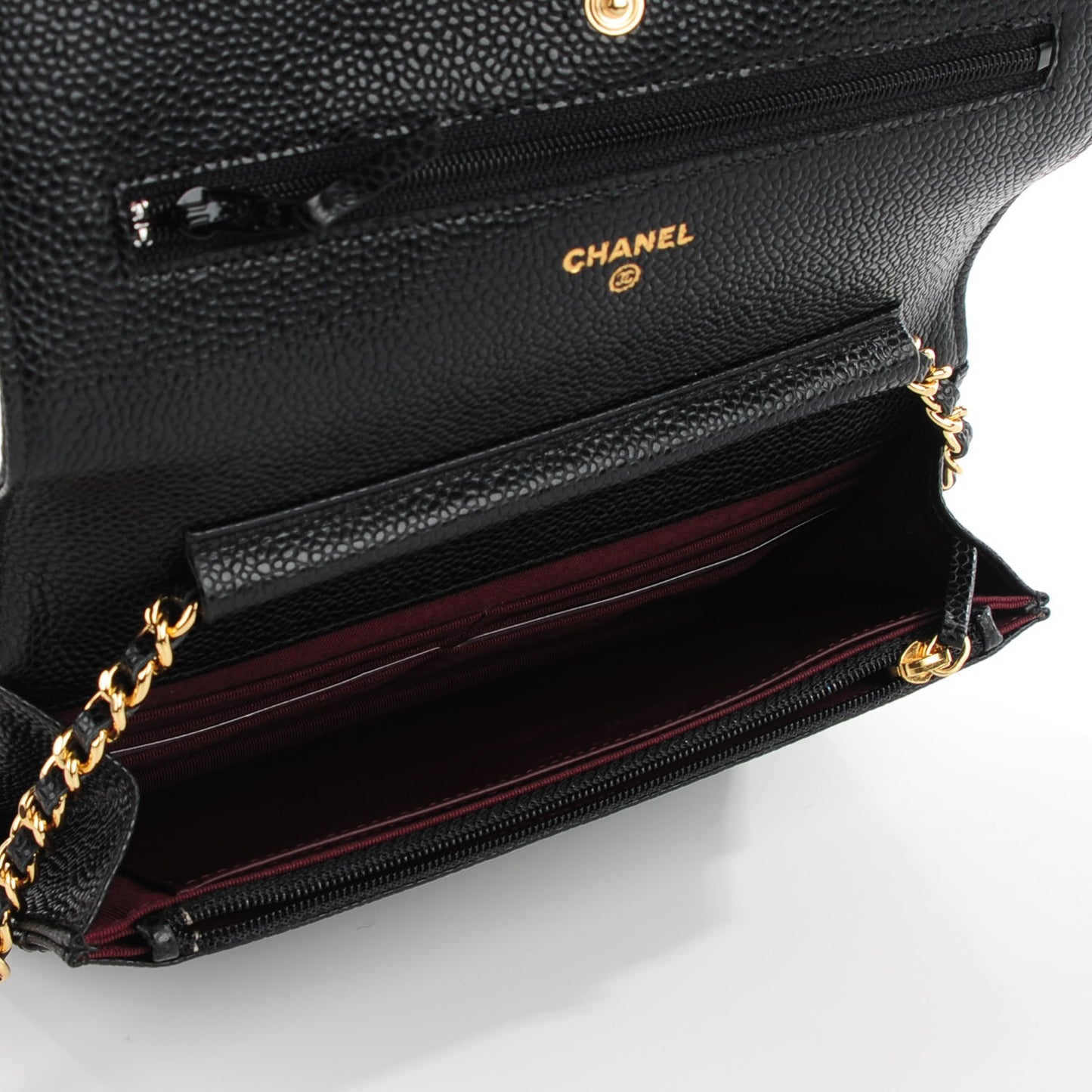 Caviar Quilted Wallet On Chain WOC Black