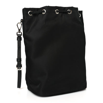 Prada Saffiano Tessuto Nylon Vela Bucket Wristlet Black 3 of 8