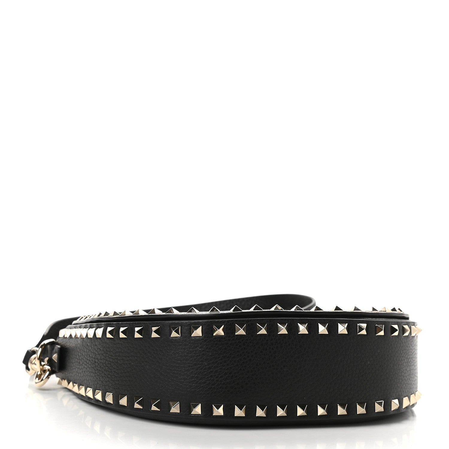 Valentino Garavani Calfskin Large Rockstud Halfmoon Saddle Bag Black 4 of 8