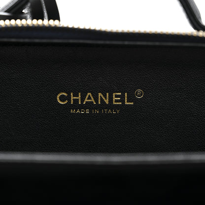 Chanel Caviar Quilted Small CC Filigree Vanity Case Navy Black 6 of 10