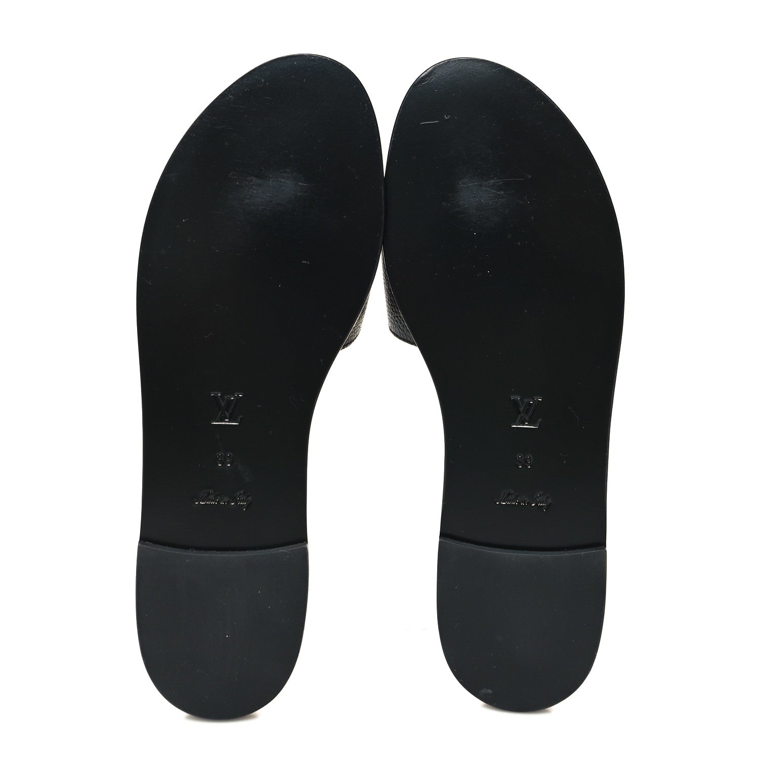 Louis Vuitton Calfskin Lock It Flat Mules 39 Black 5 of 9