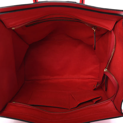 Celine Drummed Calfskin Mini Luggage Coquelicot 4 of 4