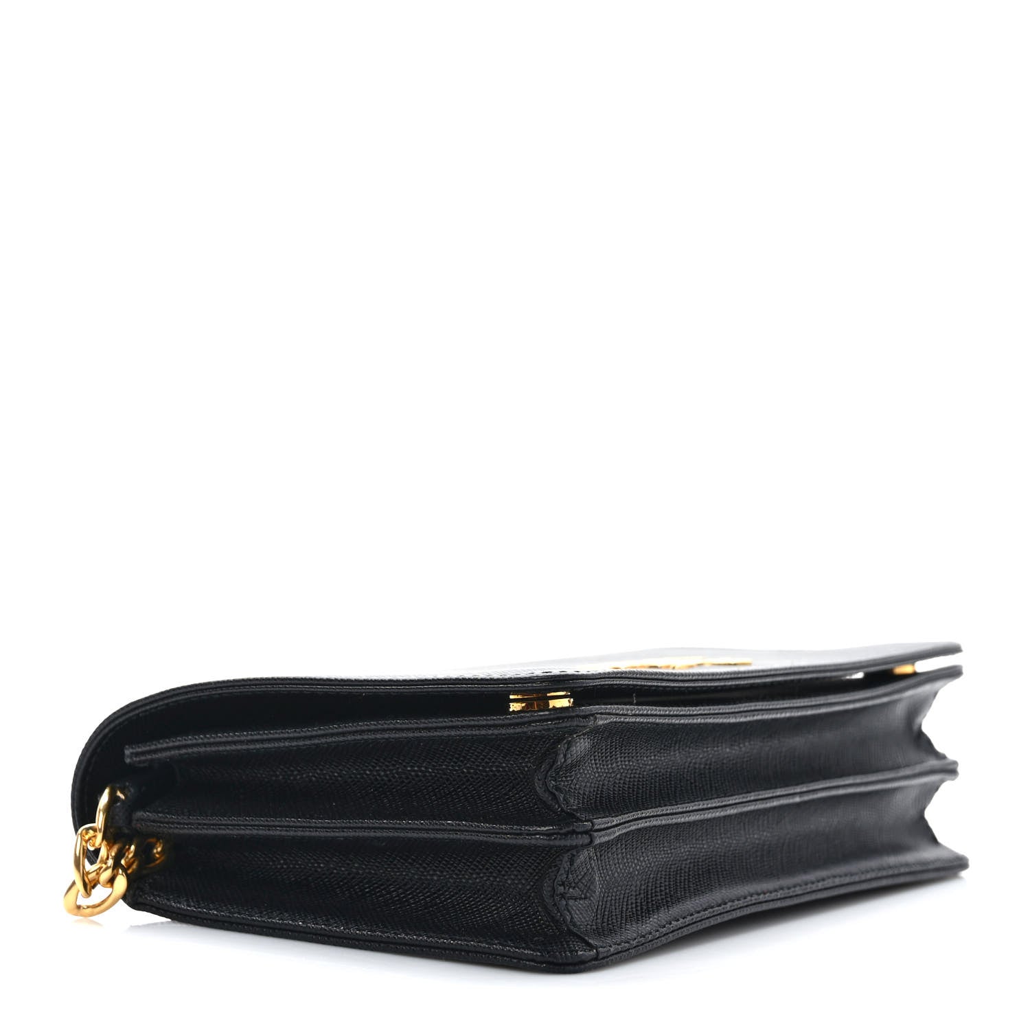 Prada Saffiano Lux Chain Wallet Black 3 of 7