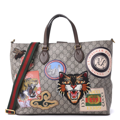 Gucci Soft GG Supreme Monogram Courrier Medium Crossbody Tote Beige New Acero 1 of 10
