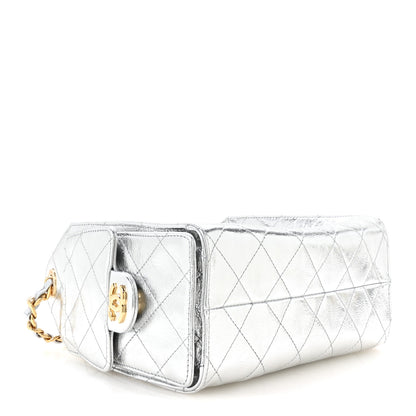 Chanel Metallic Aged Calfskin Quilted Mini Chanel 25 Handbag Silver 4 of 11
