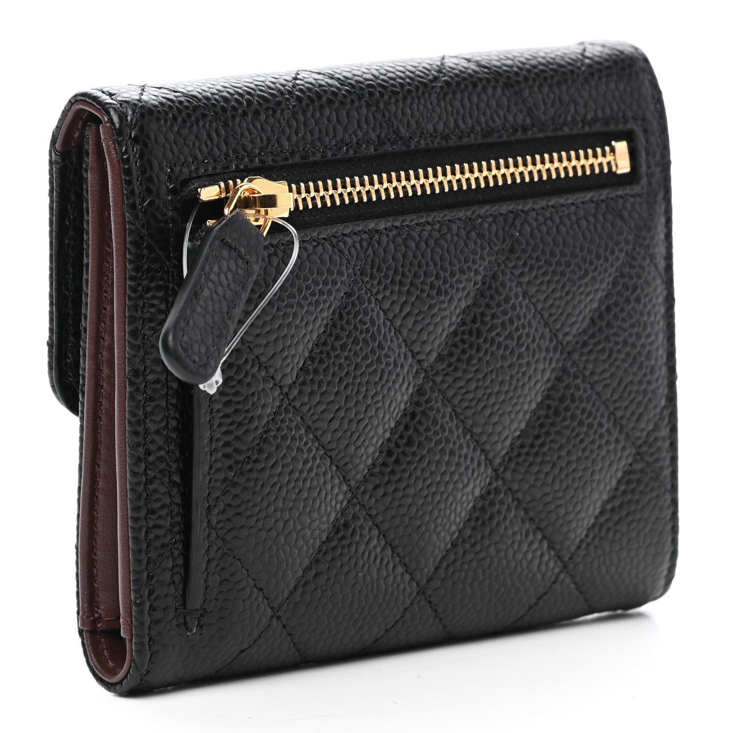 Chanel Caviar Quilted Compact Flap Wallet Black 3 of 9