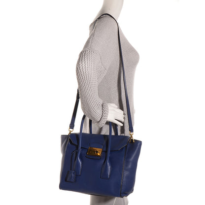 Prada Vitello Daino Medium Satchel Inchiostro 2 of 9