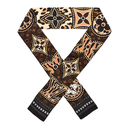 Louis Vuitton Silk Monogram LV World Bandeau Brown 1 of 3